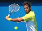 Feliciano Lopez in action on day four of the Australian Open on January 22, 2015