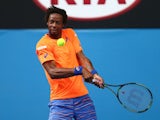Gael Monfils in action on day four of the Australian Open on January 22, 2015