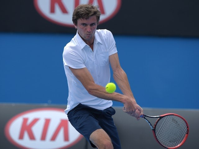Gilles Simon in action on day two of the Australian Open on January 20, 2015