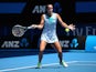 Jarmila Gajdosova of Australia plays a forehand in her first round match against Alexandra Dulgheru of Romania during day one of the 2015 Australian Open on January 19, 2015