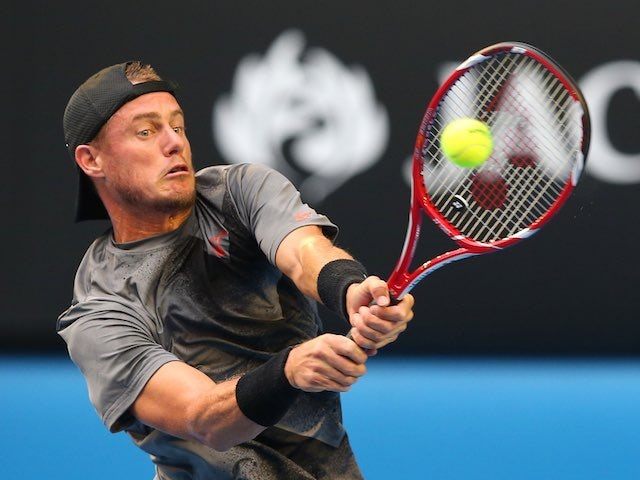 Lleyton Hewitt in action on day two of the Australian Open on January 20, 2015