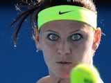 Lucie Safarova looking fierce on day one of the Australian Open on January 19, 2015