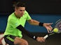 Milos Raonic in action on day four of the Australian Open on January 22, 2015