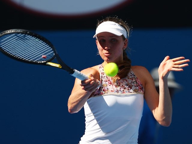 Mona Barthel in action on day four of the Australian Open on January 22, 2015