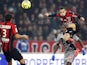 Nice's French forward Eric Bautheac jumps for the ball during the French L1 football match between Nice (OGCN) and Marseille (OM) on Januay 23, 2015