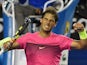 Spain's Rafael Nadal celebrates after victory in his men's singles match against Israel's Dudi Sela on day five of the 2015 Australian Open tennis tournament in Melbourne on January 23, 2015
