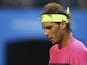 Rafael Nadal looks downbeat during his second-round match on day three of the Australian Open on january 21, 2015