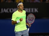 A triumphant Roger Federer on day one of the Australian Open on January 19, 2015