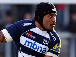 Sam Tuitupou of Sale Sharks in action during the LV= Cup match between Sale Sharks and Wasps on November 1, 2014