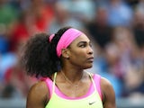 Serena Williams looks on during day two of the Australian Open on January 20, 2015