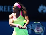 Serena Williams in action on day four of the Australian Open on January 22, 2015