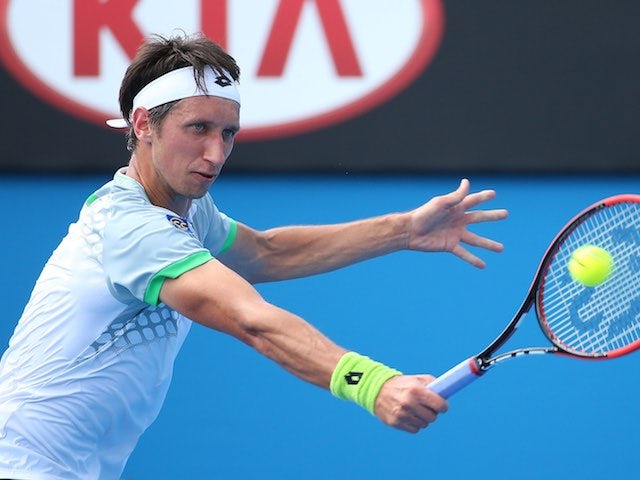 Sergiy Stakhovsky in action on day four of the Australian Open on January 22, 2015