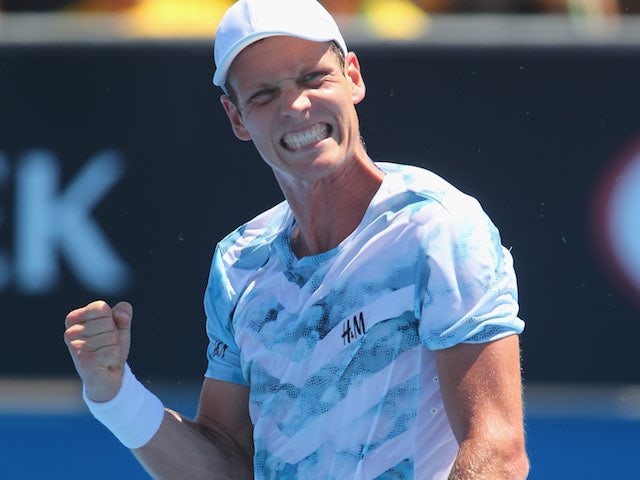 Tomas Berdych on day three of the Australian Open on January 21, 2015