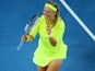 Victoria Azarenka dances smugly after winning her second-round match at the Australian Open on January 22, 2015