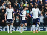 Victor Anichebe of West Brom celebrates scoring the opening goal during the FA Cup Fourth Round match between Birmingham City and West Bromwich Albion at St Andrews on January 24, 2015 