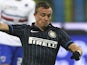 Xherdan Shaqiri (R) of FC Internazionale Milano competes for the ball with Nenad Krsticic (L) of UC Sampdoria during the TIM Cup match on January 21, 2015
