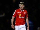 Adam Dugdale of Crewe in action during the Johnstone's Paint Trophy Northern Section Final Second Leg match between Crewe Alexandra and Coventry City at the Alexandra Stadium on February 20, 2013