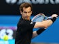 Andy Murray of Great Britain plays a backhand in his quarterfinal match against Nick Kyrgios of Australia during day nine of the 2015 Australian Open at Melbourne Park on January 27, 2015 