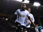 Darren Bent of Derby County celebrates scoring the opening goal during the Sky Bet Championship match against Blackburn Rovers on January 27, 2015