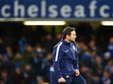 Frank Lampard of Manchester City warms up ahead of the Barclays Premier League match between Chelsea and Manchester City at Stamford Bridge on January 31, 2015