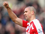 Jonathan Walters of Stoke City celebrates scoring the opening goal during the Barclays Premier League match against QPR on January 31, 2015