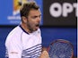 Stanislas Wawrinka of Switzerland celebrates a point in his semifinal match against Novak Djokovic of Serbia during day 12 of the 2015 Australian Open at Melbourne Park on January 30, 2015