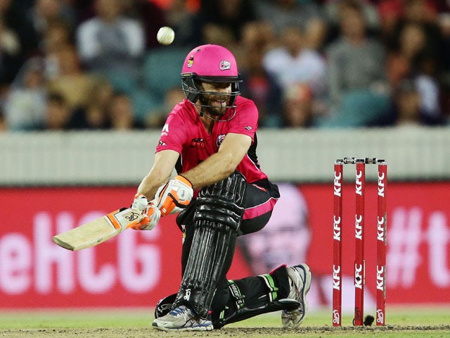 Ryan Carters of the Sixers bats during the Big Bash League final match between the Sydney Sixers and the Perth Scorchers at Manuka Oval on January 28, 2015 