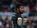 Ahsee Tuala of Northampton Saints during the LV= Cup match between Northampton Saints and Wasps at Franklin's Gardens on February 7, 2015
