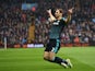 Chelsea's Serbian defender Branislav Ivanovic celebrates after scoring their second goal during the English Premier League football match between Aston Villa and Chelsea at Villa Park in Birmingham, central England on February 7, 2015