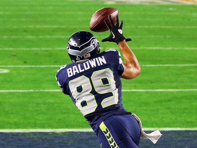 Doug Baldwin in action for Seattle Seahawks on February 1, 2015