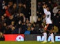 Fulham's Colombian striker Hugo Rodallega celebrates scoring the opening goal of the FA Cup fourth round replay football match between Fulham and Sunderland at Craven Cottage in London on February 3, 2015