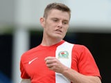 Jack O'Connell of Blackburn Rovers during the Pre Season Friendly match between AFC Telford United v Blackburn Rovers at New Bucks Head Stadium on July 12, 2014