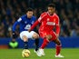 Jordon Ibe of Liverpool controls the ball during the Barclays Premier League match between Everton and Liverpool at Goodison Park on February 7, 2015