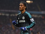 Chelsea's Colombian midfielder Juan Cuadrado looks on during the English Premier League football match between Aston Villa and Chelsea at Villa Park in Birmingham, central England on February 7, 2015
