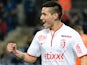 Lille's Portuguese midfielder Marco Lopes celebrates after scoring a goal during the French L1 football match Montpellier versus Lille at the Mosson stadium in Montpellier, on February 7, 2015
