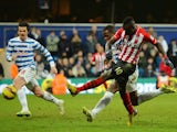 Southampton's Senegalese midfielder Sadio Mane scores their late goal during the English Premier League football match against Queens Park Rangers on February 7, 2015