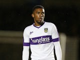 Tareiq Holmes-Dennis of Oxford United in action during the Sky Bet League Two match between Northampton Town and Oxford United at Sixfields Stadium on October 21, 2014