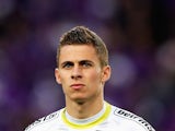 Thorgan Hazard in action for Zulte on April 15, 2014
