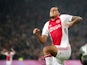 Ajax Amsterdam's forward Ricardo Kishna celebrates after scoring during the Dutch Eredivisie football match between Ajax Amsterdam and FC Twente Enschede in Amsterdam on February 15, 2015