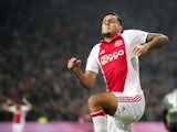 Ajax Amsterdam's forward Ricardo Kishna celebrates after scoring during the Dutch Eredivisie football match between Ajax Amsterdam and FC Twente Enschede in Amsterdam on February 15, 2015