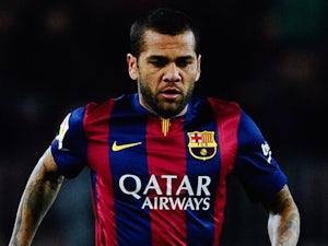 Barcelona's Dani Alves out for a month