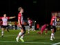 David Wheeler of Exeter City celebrates scoring his side's second goal during the Sky Bet League Two match between Exeter City and Cambridge United at St. James Park on February 10, 2015 