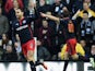 Hal Robson-Kanu of Reading (9) celebrates as he score their first goal during the FA Cup Fifth Round match between Derby County and Reading at iPro Stadium on February 14, 2015