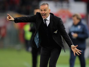 Lazio head coach Stefano Pioli gestures during the Serie A match between SS Lazio and Genoa CFC at Stadio Olimpico on February 9, 2015