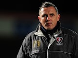 Paul Buckle, Manager of Cheltenham Town looks on during the Sky Bet League Two match between Cheltenham Town and Morecambe at Whaddon Road on January 16, 2015