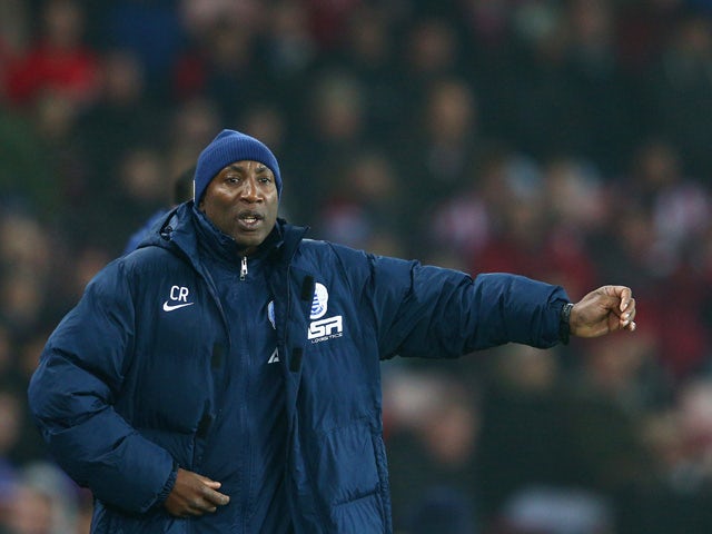 Caretaker manager Chris Ramsey of QPR gives direction during the Barclays Premier League match between Sunderland and Queens Park Rangers at Stadium of Light on February 10, 2015