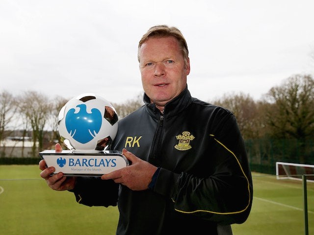 Ronald Koeman collects the Premier League manager of the month award for January 2015
