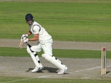 Tom Smith of Lancashire bats during the LV County Championship match between Lancashire and Yorkshire at Old Trafford on August 31, 2014