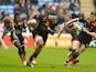 Nathan Hughes of Wasps charges forward during the Aviva Premiership match between Wasps and Harlequins at the Ricoh Arena on February 15, 2015