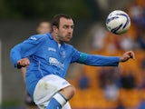 Dave McKay St Johnstone controls the ball during the UEFA Europa League Third Qualifying Round, First Leg match between St Johnstone and Spartak Trnava, at McDiarmid Park on July 31, 2014
